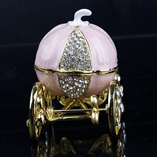 Sevenbees ručno oslikano ružičasta bundeva nosač nakita sa šarkama ukrasna emajna emajna emajlana figurica