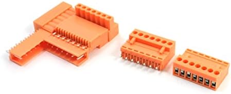 Iivverr 5kom 7-pinski priključni tip PCB montažni narandžasti plastični vijčani Terminal barijerski blok