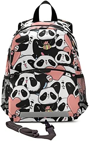 Dječji ruksak za djecu Slatka panda Lice Schoolbag Sigurnosni povodac za dječake Djevojke, ružičasta bojnica