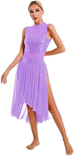 Freebily ženska lirska elegantna plesna haljina Split bočna moderna savremena baletna kostim plesna odjeća