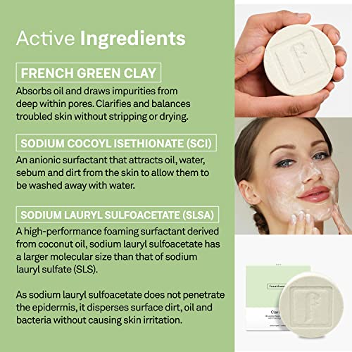 facetheory Claribar-Kontrola ulja Bar za lice i tijelo, Bar za pranje lica bez sapuna, sredstvo za čišćenje