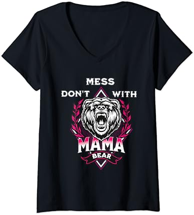 Žene ne nered sa Mama medvjed Vintage majke dan za Mama Mama V-izrez T-Shirt