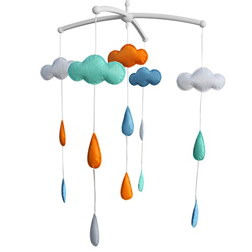 Dječji krevetić mobilni rasadnik dekor krevetić senzorne igračke za novorođenčad A47 [kapi kiše, oblak]