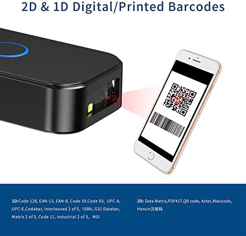 2D Bluetooth skener barkoda bežični bar kod skenera QR 3-IN-1 Bluetooth / USB ožičeni / 2.4G bežični čitač