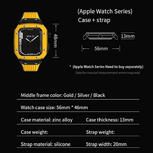 Vevel Legura za satove za Apple Watch serija 8 7 6 5 4 SE 45mm 42mm 44mm Luksuzni metalni gumeni od nehrđajućeg