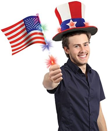 Kovot LED Bljeskajući Patriotski šešir i Set Zastava-1 trepćući šešir i 1 trepćuća Zastava uključeni / pribor