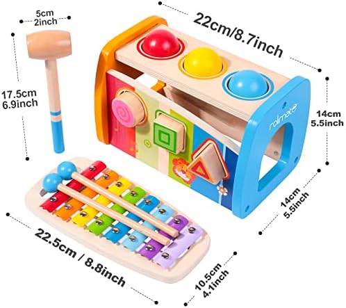 4-u-1 čekić i igračke igračke Montessori igračke za 2 godine drveni edukativni oblik igračaka sorter xylophone,