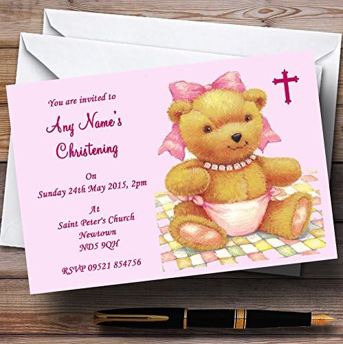 CARD ZOO PINK GIRL BABY GIRL CRISTING PARTY Personalizirane pozivnice