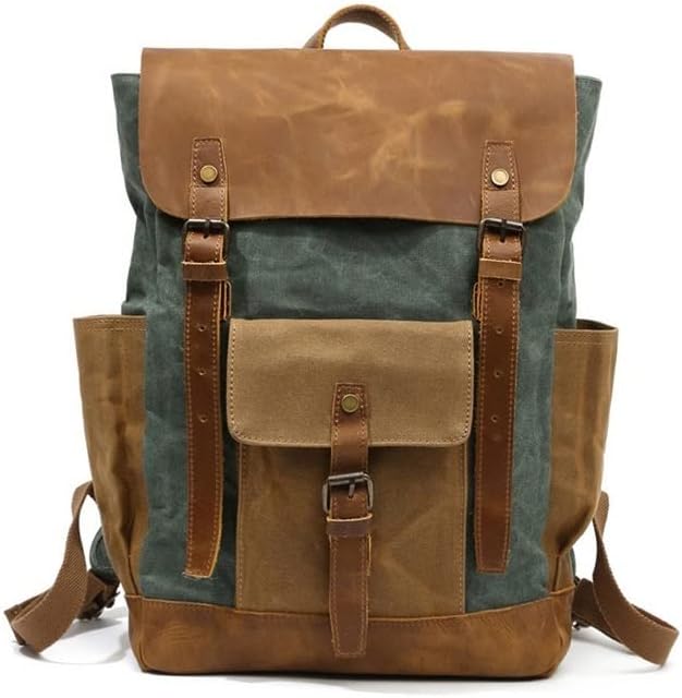 Dujhw muški ruksak putni računar torba za laptop ulje vosak platna ruksak kožna vojska