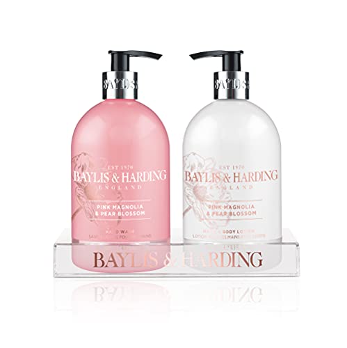 Baylis & amp; Harding pink magnolia & amp; pear blossom set za ručno pranje i losion 16.9 fluid unca, Pink,