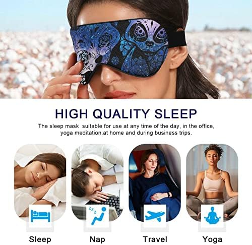 Unisex Sleep Maska za mirovanje Dnevna mrtva-šećerna-lubanja-maska ​​za spavanje maska ​​Komforni naslon