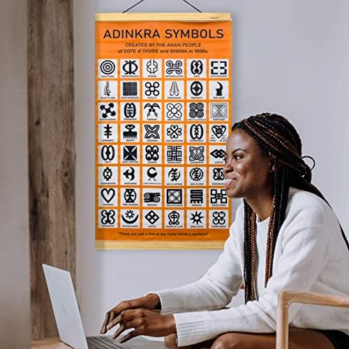 AFRICAN WALL ART, AFRICAN AMERICAN Print dekor za dom & dnevni boravak, Adinkra simboli afričke umjetnosti