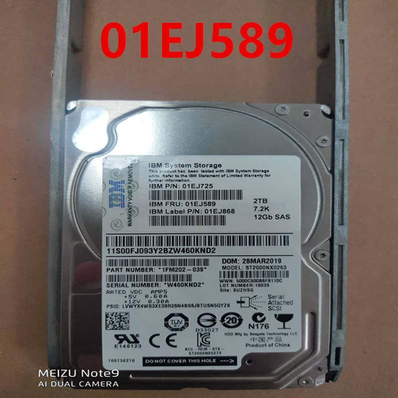 MIDTY HDD for V3700 2TB 2.5 SAS 12 Gb/S 128MB 7200RPM for Internal HDD for Server HDD for 01EJ725 01EJ589