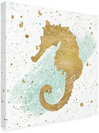 Zaštitni znak likovne umjetnosti 'srebrni morski život Aqua Seahorse' Canvas Art by Wild Apple portfelj