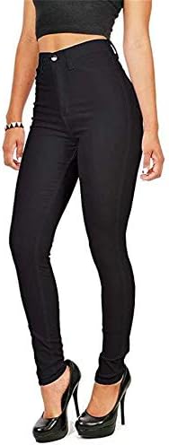 Andongnywell ženske uske džins pantalone visokog struka, tanke pantalone od trapera sa džepovima sa patentnim