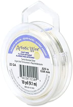 Artistic Wire, 22 Gauge/.64 mm posrebrena bakrena žica otporna na Tarnish, srebro otporno na Tarnish, 10