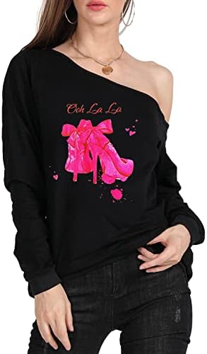 MAGICMK ženska trenerka usne Print uzročna bluza s ramena Dugi rukav labavi Slouchy pulover Plus Size vrhovi
