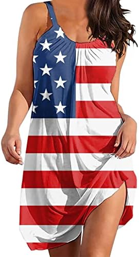 Miashui lagana ljetna haljina Dan nezavisnosti za žene plus size Moda Američki 4 jula elegantan O vrat traper