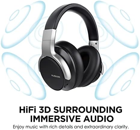 Ausdom E7 Aktivne slušalice za uklanjanje buke: Bežični Bluetooth preko ušiju ANC slušalice sa mikrofonom,