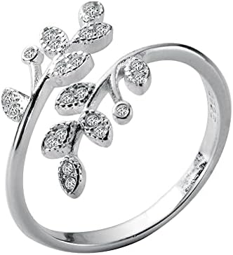 Rgwtgkyh Cirkon dvostruki list wrap prstenovi obećavaju prstenove za žene djevojke Dainty trendi prstenovi