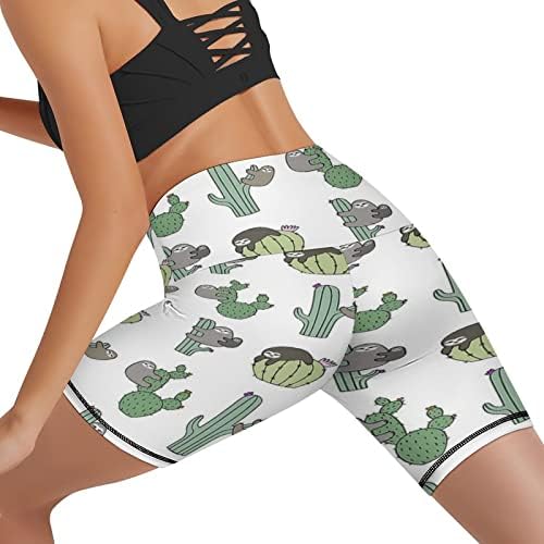Kaktus Sloth Ženske joge kratke hlače Visoko struk Workout Yoga kratke hlače koje rade aktivne ljetne hlače