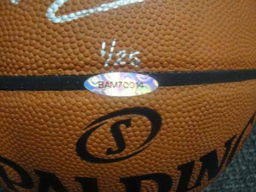 Allen Iverson Ben Simmons Autograph Autentična spalding Košarka 1 Odabir 1/25 - autogramirane košarkama