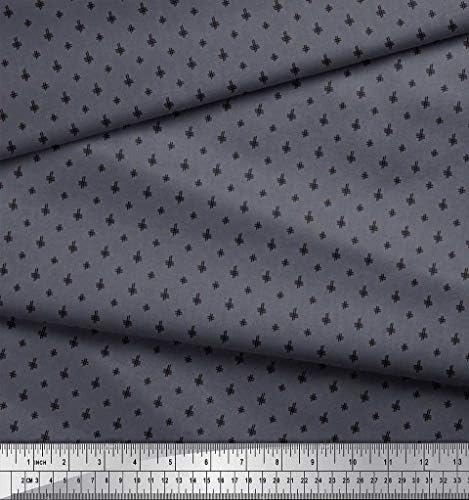 Soimoi siva svilena tkanina hash znak geometrijski dekor tkanina štampana BTY širine 42 inča