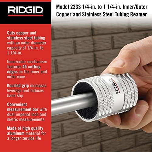 RIDGID 29983 Model 223s 1/4 do 1-1/4 unutrašnje/vanjske cijevi od bakra i nehrđajućeg čelika i Razvrtača
