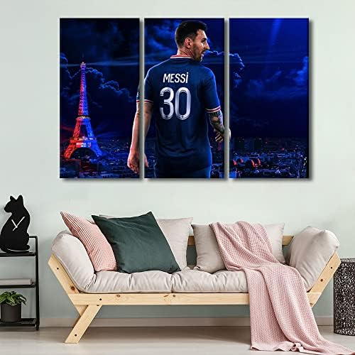 Fudbalska superzvijezda Messi PSG Poster platnena zidna Umjetnost dekorativne slike Sportska tema dizajn