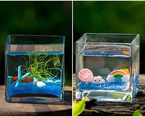 Prozirni mjehurići cvjetni lonac Lično kreativni kvadratni stakleni riblji tenk akvarij Početna Dnevna soba