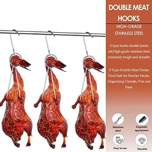 3pcs 11.2 inča od nehrđajućeg čelika dvostruko mesne kuke za pečena patka za preradu mesa za preradu mesa