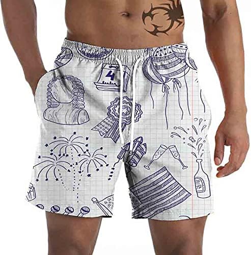 BMISEGM Ljeto Muški atletski kratke hlače Muške grafičke plaže Hlače Ležerne prilike 3D četvrti jul Pozovi