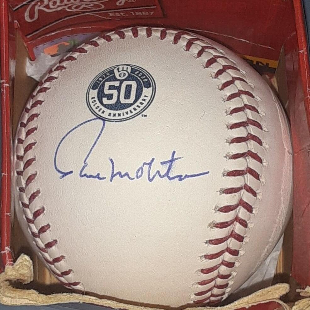 Pivljača za molitor Molitor Milwaukee potpisali su autogramenu 50. godišnjicu MLB bejzbol - autogramirani