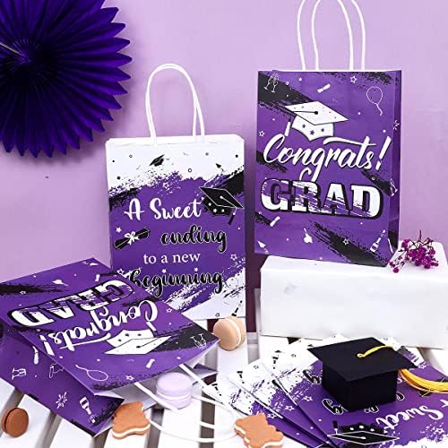 16pcs diplomski poklon torba ljubičasti čestitajući GRAD Party Candy Goodie Bag za klasu 2023. slatko završetak