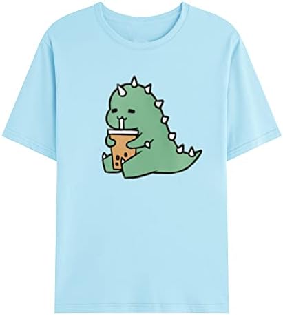 Muška slatka dinosaurusa Print Tops kratki rukavi o-izrez T-Shirt Daily Casual Shirt Tees Duks bluza pulover