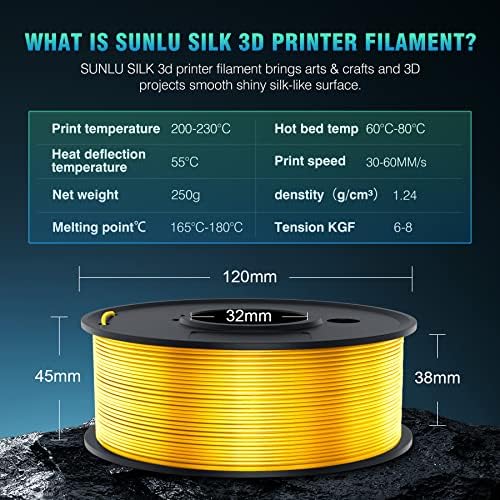 SunLu 3D filament pisača, 250g plaka od svilene ploče od svilene ploče od 1kg Bijela, uredno namotana filament,