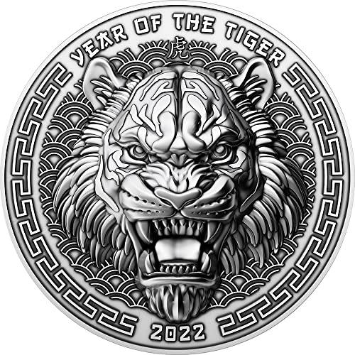 2022 DE Moderna prigodna Powercoin Godina tigra 1 oz Silver Coin 2 $ Fiji 2022 Bu Sjajno neobično