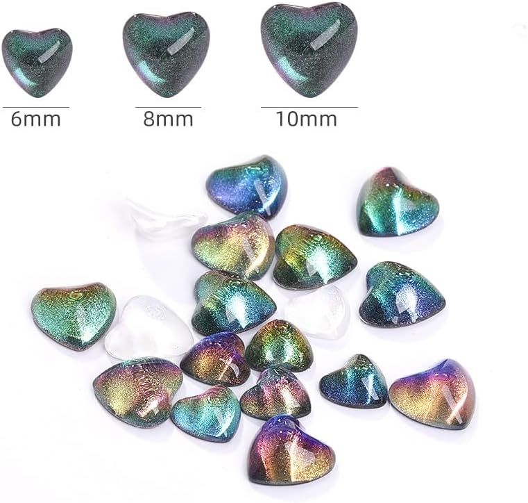 8mm šareno ravno srce na noktima Rhinestone Starlight Fluorescence nokti umjetnički ukrasi za odjeću umjetnička