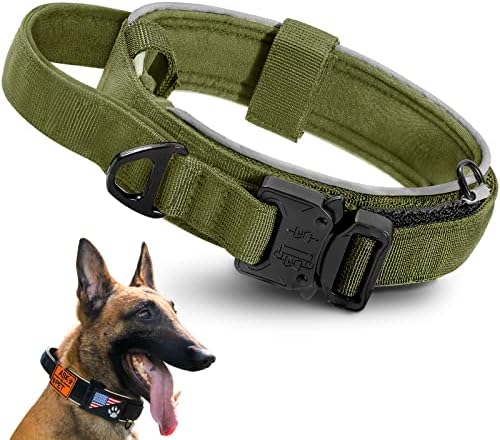 Kittywoo taktički ovratnik za pse vojni trening reflektirajuće upravljačke ručke metalne kopče američke