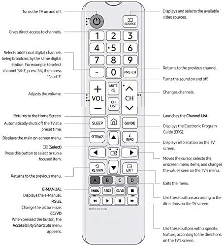 BN59-01301A Replacement Remote Control Compatiable with Samsung TV UN32N5300 UN55NU6900 UN43NU6900 UN50NU6900