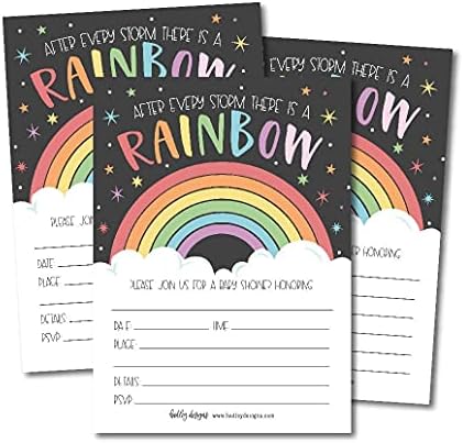 25 Rainbow Baby Shower Pozivnice, 25 Zahtjev Za Knjigu Baby Shower Knjiga Gostiju Alternativa, 25 Baby Shower
