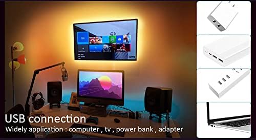 TenSteed LED TV pozadinsko osvjetljenje, RGB LED traka svjetla, USB višebojna LED traka vodootporna, 30LED