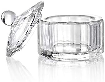 ccHuDE 2 kom akril Dappen Dish Glass Nail Art Cup Crystal Cup tečnost prah zdjela sa poklopcem B
