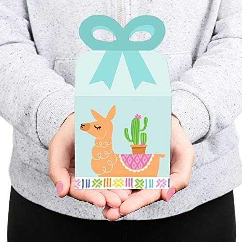 Velika tačka sreće cijela Llama zabava - kvadrat Poklon kutije - Llama Fiesta bebe tuše ili rođendanske