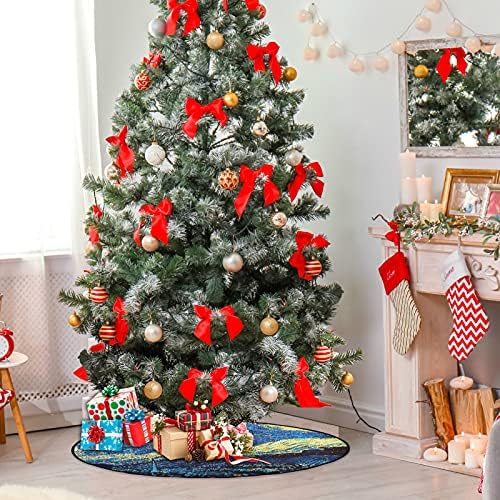 Xigua Christmas Tree Mat zvjezdano nebo slikarska akvarel božićno stablo stalak za božićnu suknju Xmas Kućni