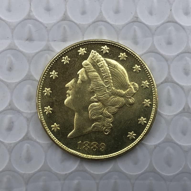 1889. verzija Američki 20 zlatni novčić mesinga antiknog rukotvorina inozemna kovanica 34mm