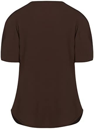 Ljetni vrhovi za žene križanje zavoja V-izrez kratkih rukava majice Dame casual solid boja regularna bluza
