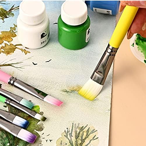 TJLSS 24pcs najlonska kosa drvena ručka akvarelne boje četkice olovka strugač za čišćenje četkica Diy ulje