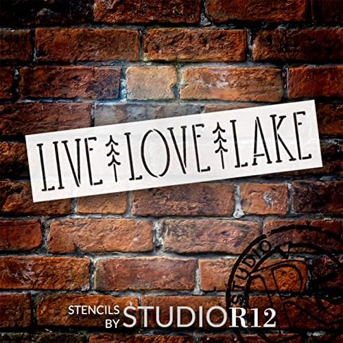 Live Love Lake šablona Studior12 | Craft DIY Ljetni kućni dekor | Boja na otvorenom drveni znak | Predložak
