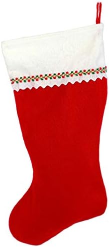 Monogramirano me vezeno početno božićno čarapa, crveno i bijelo filc, početno u
